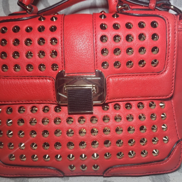 Rebecca Minkoff Elle Red Gold Mini Leather Stud - Picture 13 of 13
